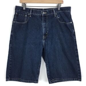LEVI’S 569 Jean Shorts Denim Jorts Men Dark Wash Loose Straight Fit Size 36